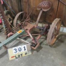 Steel Wheel Mowing Machine, 2-Horse International Harvester #9 McCormick De