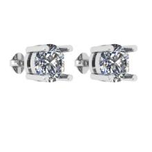 CERTIFIED 1 CTW ROUND G/SI1 DIAMOND (LAB GROWN Certified DIAMOND SOLITAIRE EARRINGS ) IN 14K YELLOW