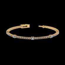 2.16 CtwVS/SI1 Diamond 14K Yellow Gold Bracelet (ALL DIAMOND ARE LAB GROWN)