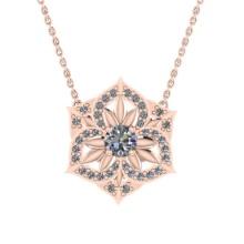 0.83 Ctw SI2/I1 Diamond 14K Rose Gold Pendant Necklace (ALL DIAMOND ARE LAB GROWN)