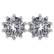 CERTIFIED 2.33 CTW ROUND E/VS1 DIAMOND (LAB GROWN Certified DIAMOND SOLITAIRE EARRINGS ) IN 14K YELL