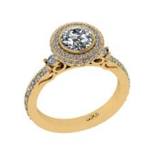 2.26 Ctw VS/SI1 Diamond 14K Yellow Gold Engagement Halo Ring(ALL DIAMOND ARE LAB GROWN)