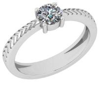 CERTIFIED 0.51 CTW F/VVS1 ROUND (LAB GROWN Certified DIAMOND SOLITAIRE RING ) IN 14K YELLOW GOLD