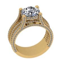 3.30 Ctw VS/SI1 Diamond Style 14K Yellow Gold Engagement Halo Ring ALL DIAMOND ARE LAB GROWN