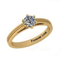 CERTIFIED 0.7 CTW F/VS2 ROUND (LAB GROWN Certified DIAMOND SOLITAIRE RING ) IN 14K YELLOW GOLD