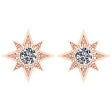 CERTIFIED 2.01 CTW ROUND E/VS1 DIAMOND (LAB GROWN Certified DIAMOND SOLITAIRE EARRINGS ) IN 14K YELL