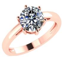 CERTIFIED 1.51 CTW E/VS2 ROUND (LAB GROWN Certified DIAMOND SOLITAIRE RING ) IN 14K YELLOW GOLD