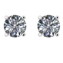 CERTIFIED 2.27 CTW ROUND E/VS1 DIAMOND (LAB GROWN Certified DIAMOND SOLITAIRE EARRINGS ) IN 14K YELL