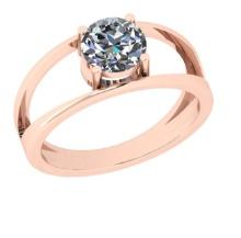 CERTIFIED 0.9 CTW H/VVS1 ROUND (LAB GROWN Certified DIAMOND SOLITAIRE RING ) IN 14K YELLOW GOLD