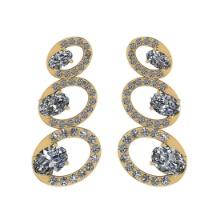 4.03 ctw VS/SI1 Diamond 14K Yellow Gold EarRings ALL DIAMOND LAB GROWN