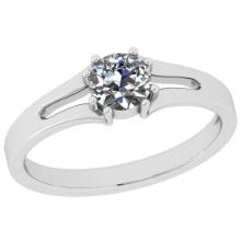 CERTIFIED 0.91 CTW E/VS1 ROUND (LAB GROWN Certified DIAMOND SOLITAIRE RING ) IN 14K YELLOW GOLD