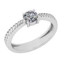 CERTIFIED 0.7 CTW F/VS2 ROUND (LAB GROWN Certified DIAMOND SOLITAIRE RING ) IN 14K YELLOW GOLD