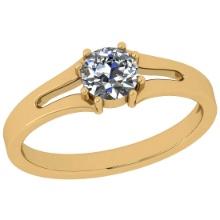 CERTIFIED 0.9 CTW D/VS2 ROUND (LAB GROWN Certified DIAMOND SOLITAIRE RING ) IN 14K YELLOW GOLD