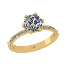 1.77 Ctw VS/SI1 Diamond 10K Yellow Gold Engagement Halo Ring