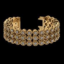 2.25 Ctw VS/SI1 Diamond 14K Yellow Gold 3 Row Bracelet (ALL DIAMOND ARE LAB GROWN)