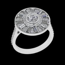 2.51 Ctw VS/SI1 Diamond Prong Set 18K White Gold Engagement Ring