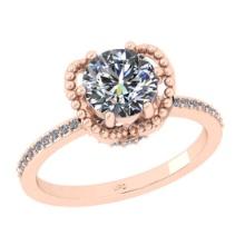 1.29 Ctw VS/SI1 Diamond 10K Rose Gold Engagement Hiden Halo Ring