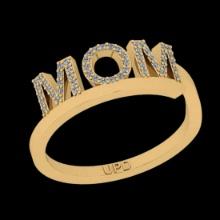 0.14 Ctw VS/SI1 Diamond 10K Yellow Gold Special Moms Ring