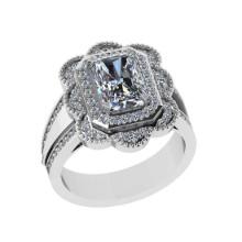 2.30 Ctw VS/SI1 Diamond 14K White Gold Engagement Ring (ALL DIAMOND ARE LAB GROWN )