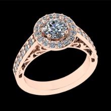 1.70 Ctw VS/SI1 Diamond Prong Set 18K Rose Gold Engagement Ring