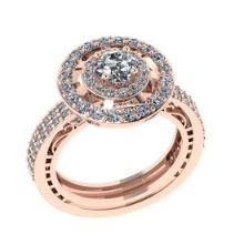 2.13 Ctw VS/SI1 Diamond 14K Rose Gold Engagement Ring (ALL DIAMOND ARE LAB GROWN )