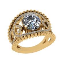 1.53 Ctw SI2/I1 Diamond 14K Yellow Gold Engagement Halo Ring (ALL DIAMOND ARE LAB GROWN)
