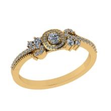 0.52 Ctw VS/SI1 Diamond Prong Set 14K Yellow Gold Engagement Ring