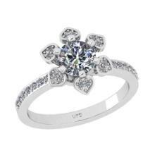 1.12 Ctw VS/SI1 Diamond 10K White Gold Engagement Halo Ring