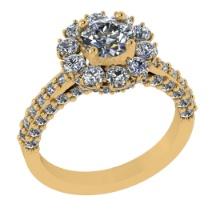 2.87 Ctw VS/SI1 Diamond 14K Yellow Gold Engagement Ring (ALL DIAMOND ARE LAB GROWN )