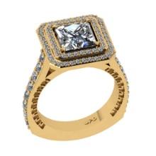 2.86 Ctw VS/SI1 Diamond 14K Yellow Gold Engagement Ring