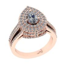 1.88 Ctw VS/SI1 Diamond 14K Rose Gold Engagement Ring