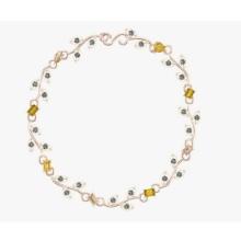 3.75 Ctw VS/SI1 Fancy Natural Yellow Brown and white Diamond 14K Rose Gold Bracelet