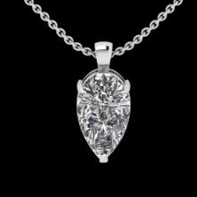3.58 Ctw VS/SI1 Diamond Style 14 K White Gold Solitaire Necklace(ALL DIAMOND ARE LAB GROWN )