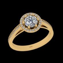 1.25 Ctw VS/SI1 Diamond 18K Yellow Gold Engagement Ring (ALL DIAMOND ARE LAB GROWN )