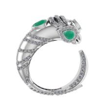 1.82 Ctw VS/SI1 Emerald and Diamond 14K White Gold Engagement Ring ALL DIAMOND ARE LAB GROWN )