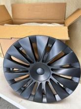 New 21" Generic Tesla Matte Black Wheel Covers Caps - Set of 4