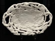 Schmeisser SPM Germany Antique Porcelain Basket Weave Oval Bowl