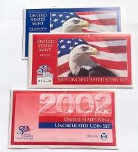 (2) 2003 U.S. UNC Mint Sets (P&D) + Bonus 2002 U.S. Denver UNC Mint Set (3-sets 30-coins)