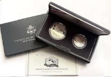 1991 U.S. Mint Mount Rushmore Proof Silver Dollar Commemorative Set (2-coins)
