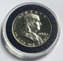 1958 Franklin Proof Silver Half Dollar