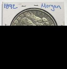 1892 Morgan Silver Dollar AU