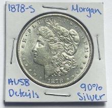 1878-S Morgan Silver Dollar AU58
