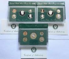 (2) 1998 United States Mint Proof Sets (1) 1997 United States Mint Proof Set(15-coins)