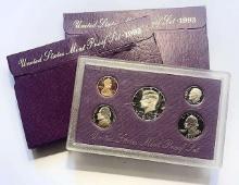 (3) 1993 United States Mint Proof Sets (one proof set without box or COA) 15-coins