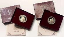 (2) 1982 U.S. Mint George Washington Commemorative Proof Silver Half Dollars