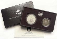 1989 U.S. Mint Congressional UNC Silver Dollar Commemorative Set (2-coins)