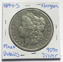 1894-S Morgan Silver Dollar Fine+