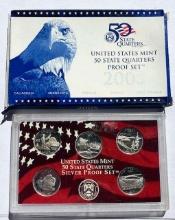 (2) 2005 United States Mint 50 State Quarters Proof Sets (10-coins) Silver Set has no box or COA