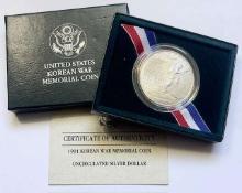 1991 U.S. Mint Korean War Memorial Commemorative UNC Silver Dollar