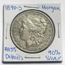1890-S Morgan Silver Dollar AU55